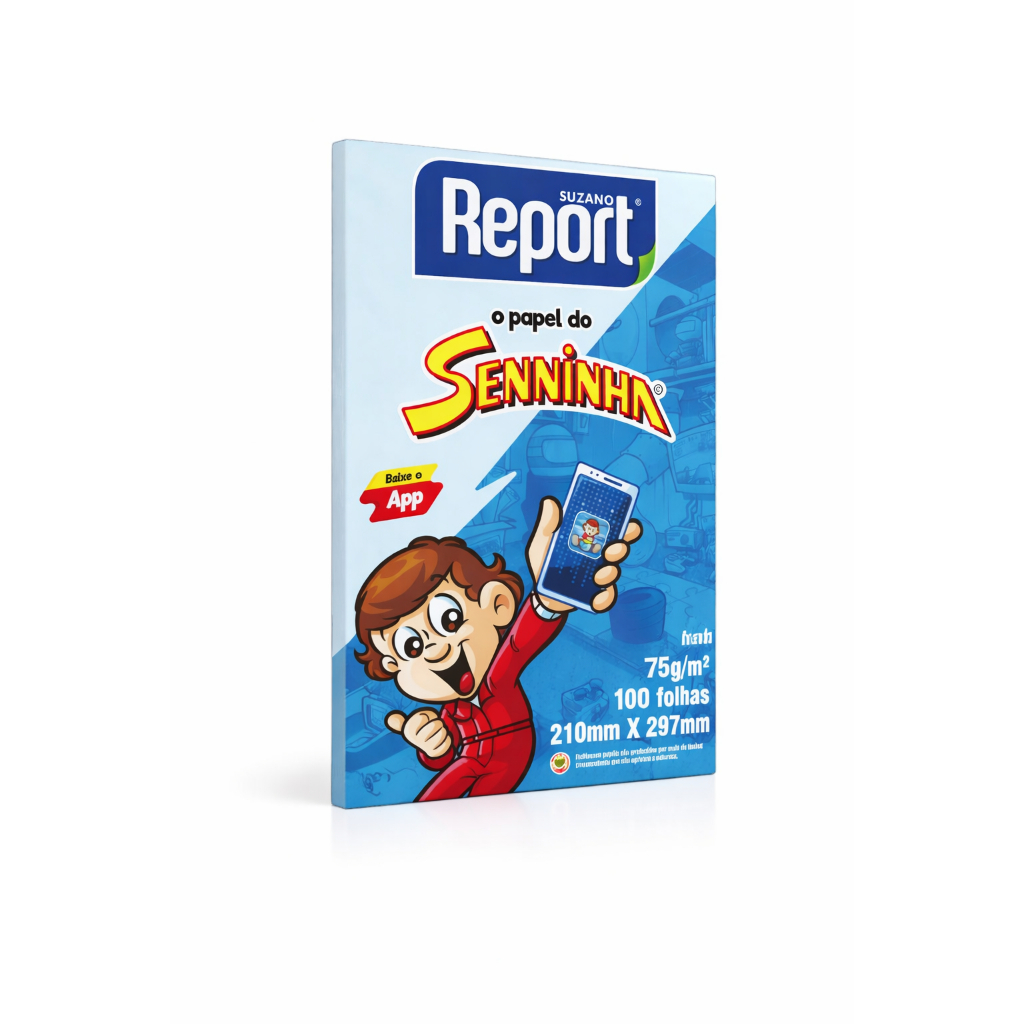 Papel Sulfite A4 Report Senninha 75g 100 Folhas Original Suzano azul