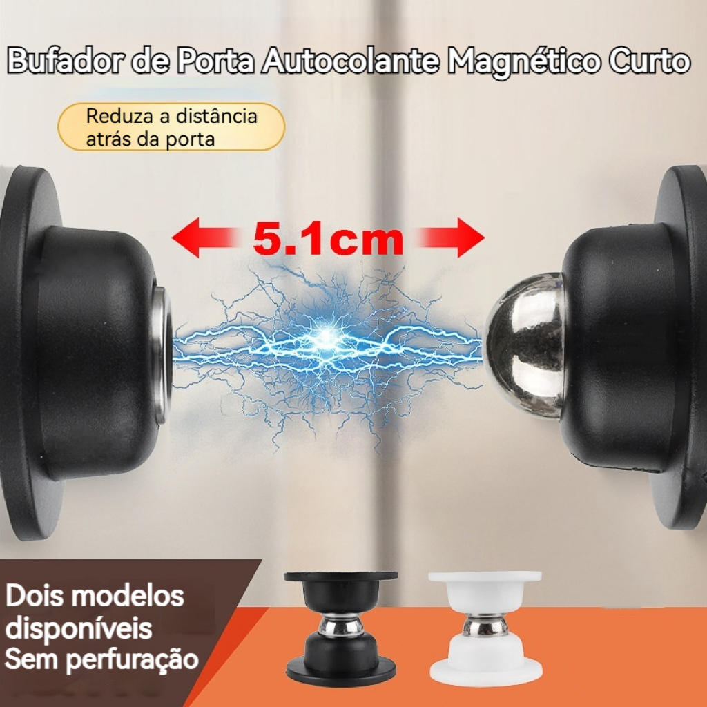 Prendedor Fixador Trava Porta Imã Magnético Adesivo - Inox para Casa e Trailer