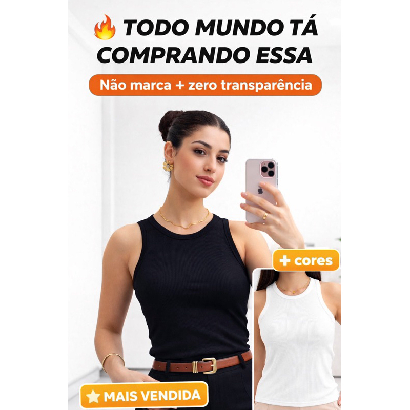 Blusa regata feminina canelada blusinha básica elegante estilosa