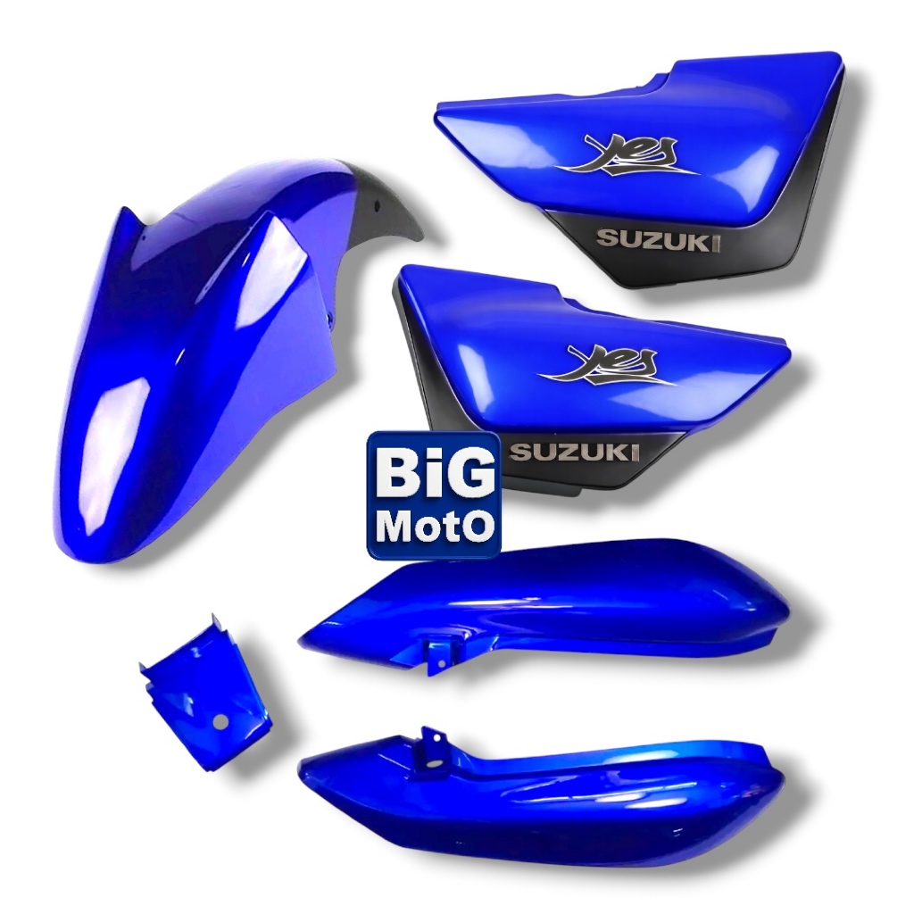 Kit Carenagem Suzuki Yes 2007/2008/2009 Azul - Par de Tampa lateral + Paralama dianteiro + Rabeta traseira