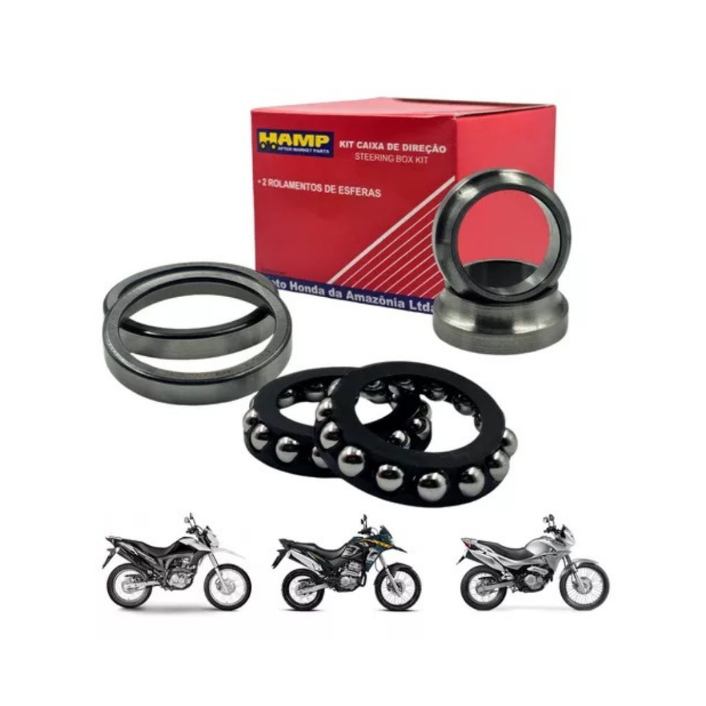 Caixa Direção Original Hamp Honda Bros 125 150 160 XRE 190 300 Tornado 250 CRF 230 Falcon Alta Qualidade