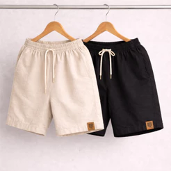 Kit 2 Shorts/Bermuda Mauricinho Masculino em Linho | Leveza, Conforto e Praticidade