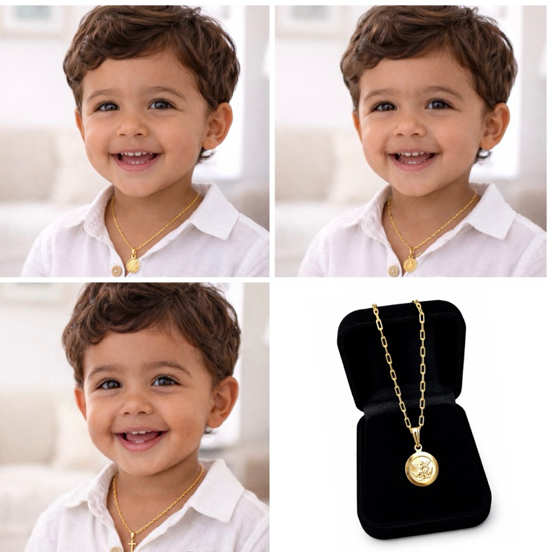 Corrente  Infantil Colar Para Bebê Menino Banhado a Ouro 18k  Hipoalergênico