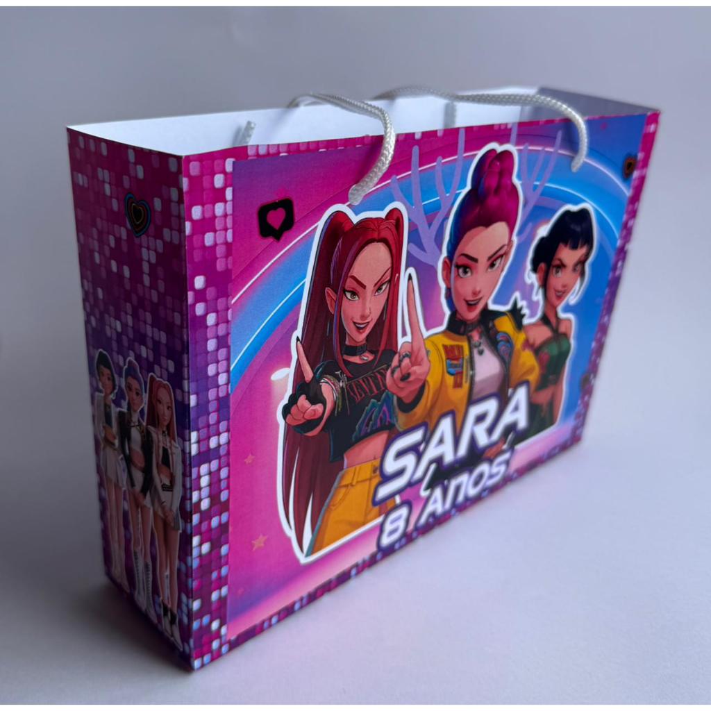Sacolinha Surpresa G Guerreiras do K-Pop  Personalizada com nome Festa Infantil Chá Aniversário Lembrancinhas