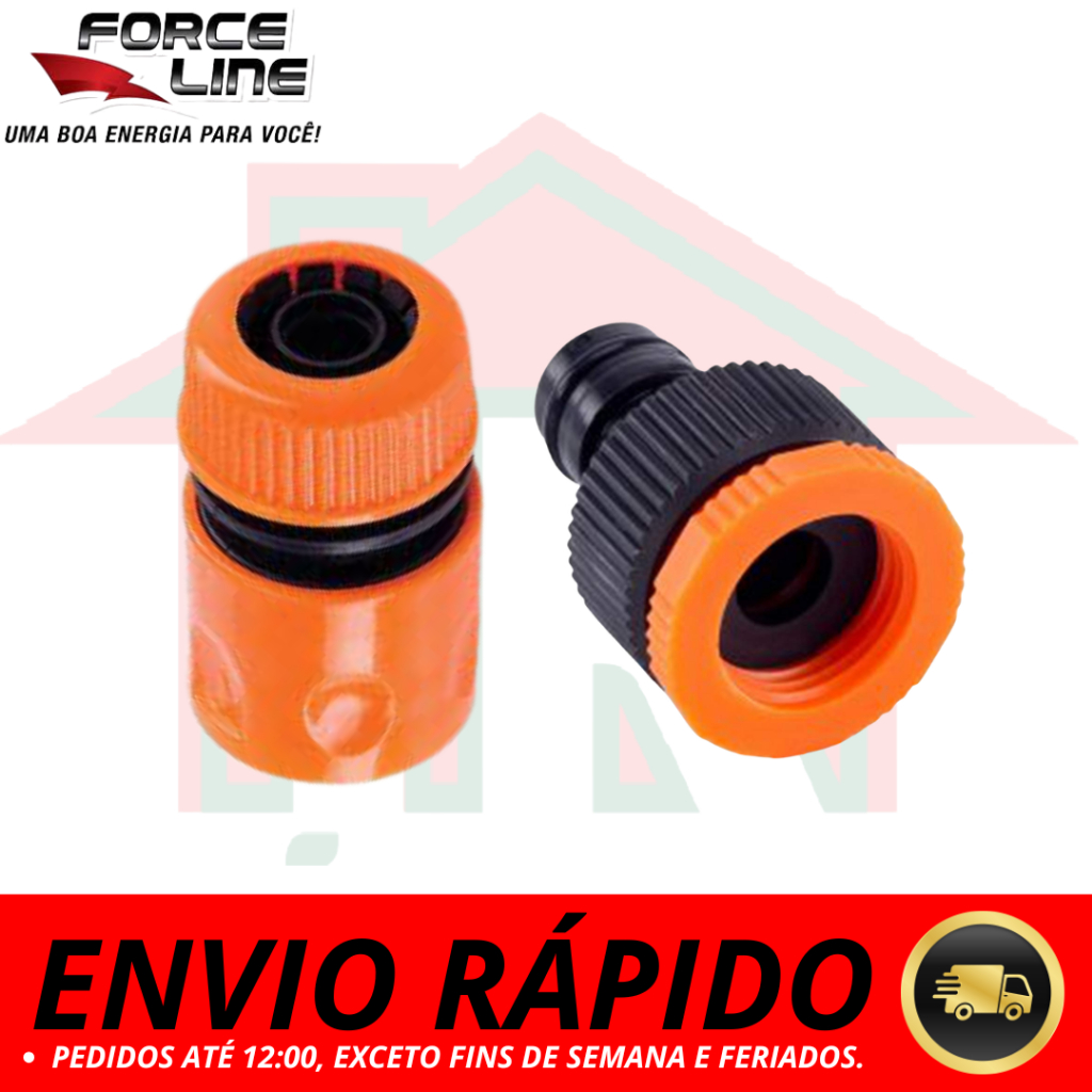 Engate Rápido Macho Fêmea Forceline 1/2 Adaptador Emenda Mangueira