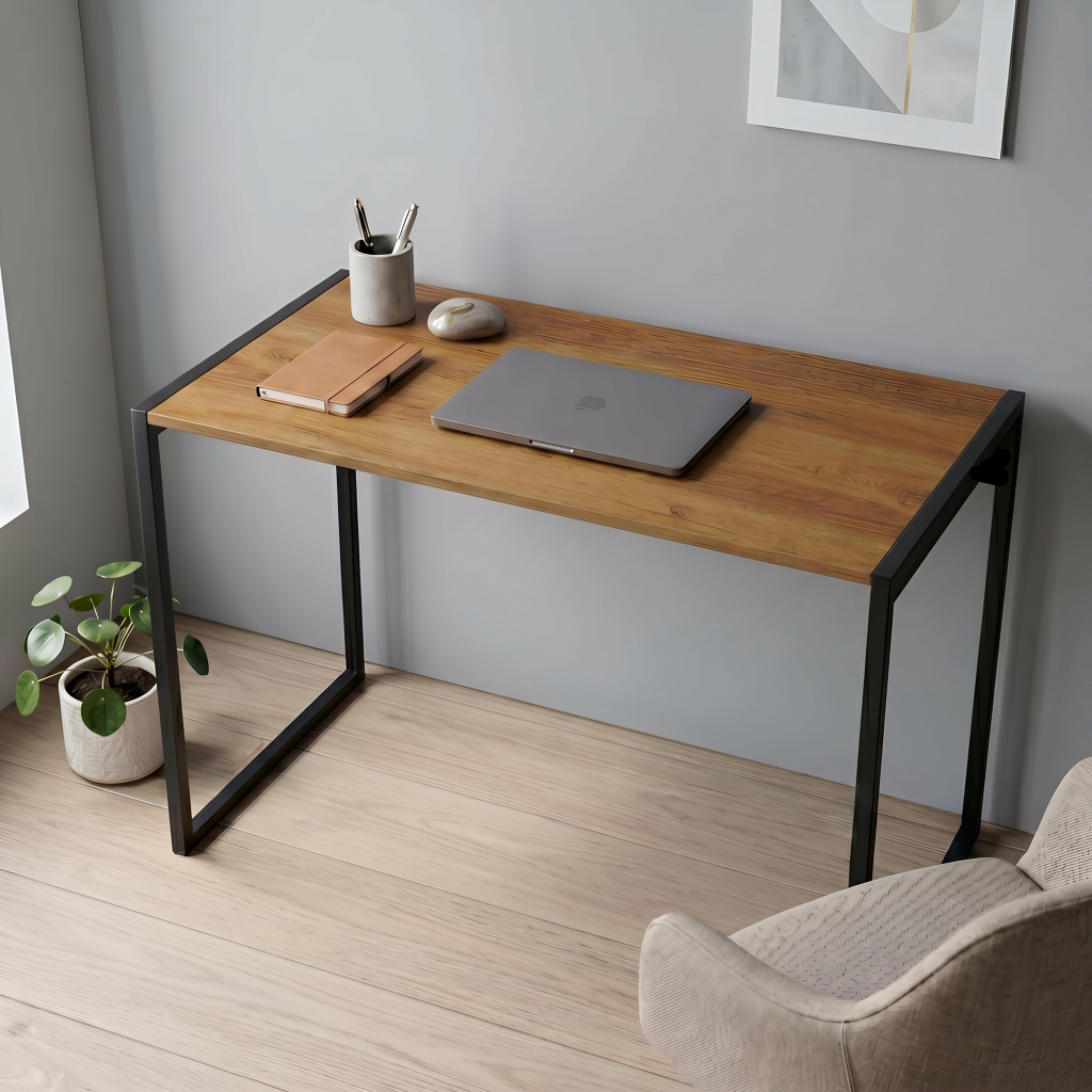 Escrivaninha Nexus Mesa Home Office Compacta com Pés de Metalon Tampo MDF Mesa Reforçada - LH Móveis