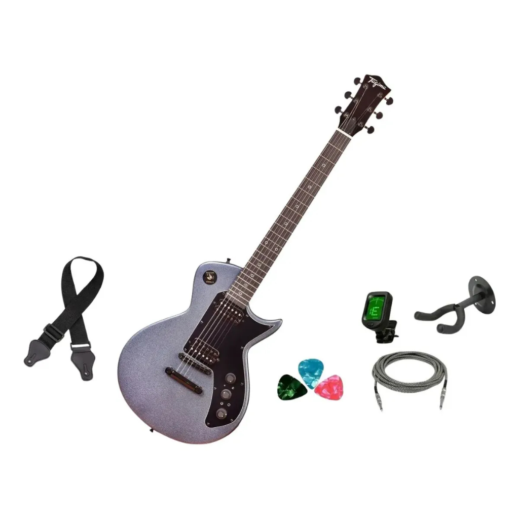 Kit Guitarra Tagima Sixmart SC Metallic Deep Silver Efeitos Integrados + Acessórios