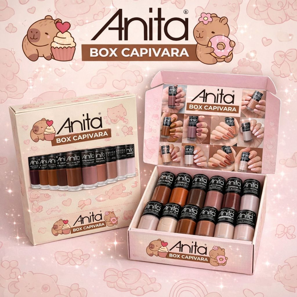 Box Kit Esmalte Capivara Esmaltes Anita Tons Marrom Terrosos Atacado Manicure Esmalte Marrom