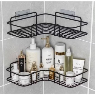 Prateleira de Canto para Banheiro Sem Furar 1/2/3/4 Camadas Organizador Porta Shampoo de Parede Aço Carbono Antiferrug