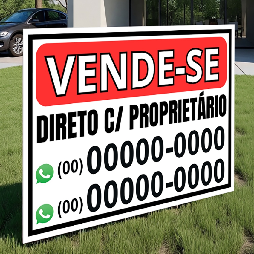 Placa Vende-se Aluga-se Personalizada Com Seu Número Meu Número Meu Nome Comércio Terreno Imóvel