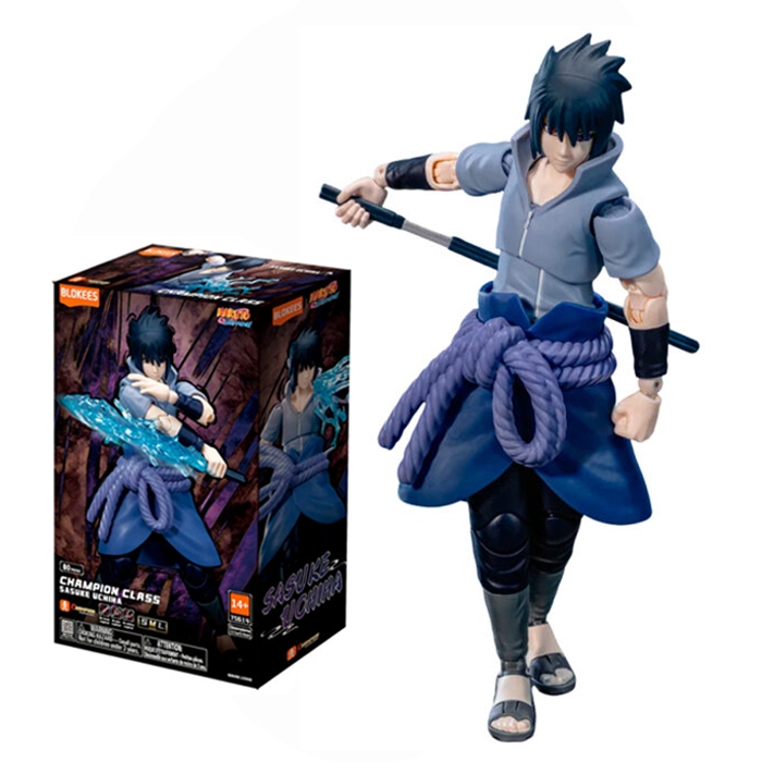 Boneco Blokees Sasuke Uchiha Model Kit Action Figure Naruto Shippuden Champion Class Figura Montável