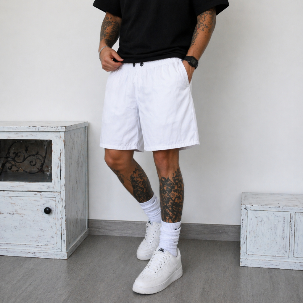 Shorts Tactel Masculino Liso Casual Bermuda Elastano Streetwear Básico Masculina Treino Secagem Rapida