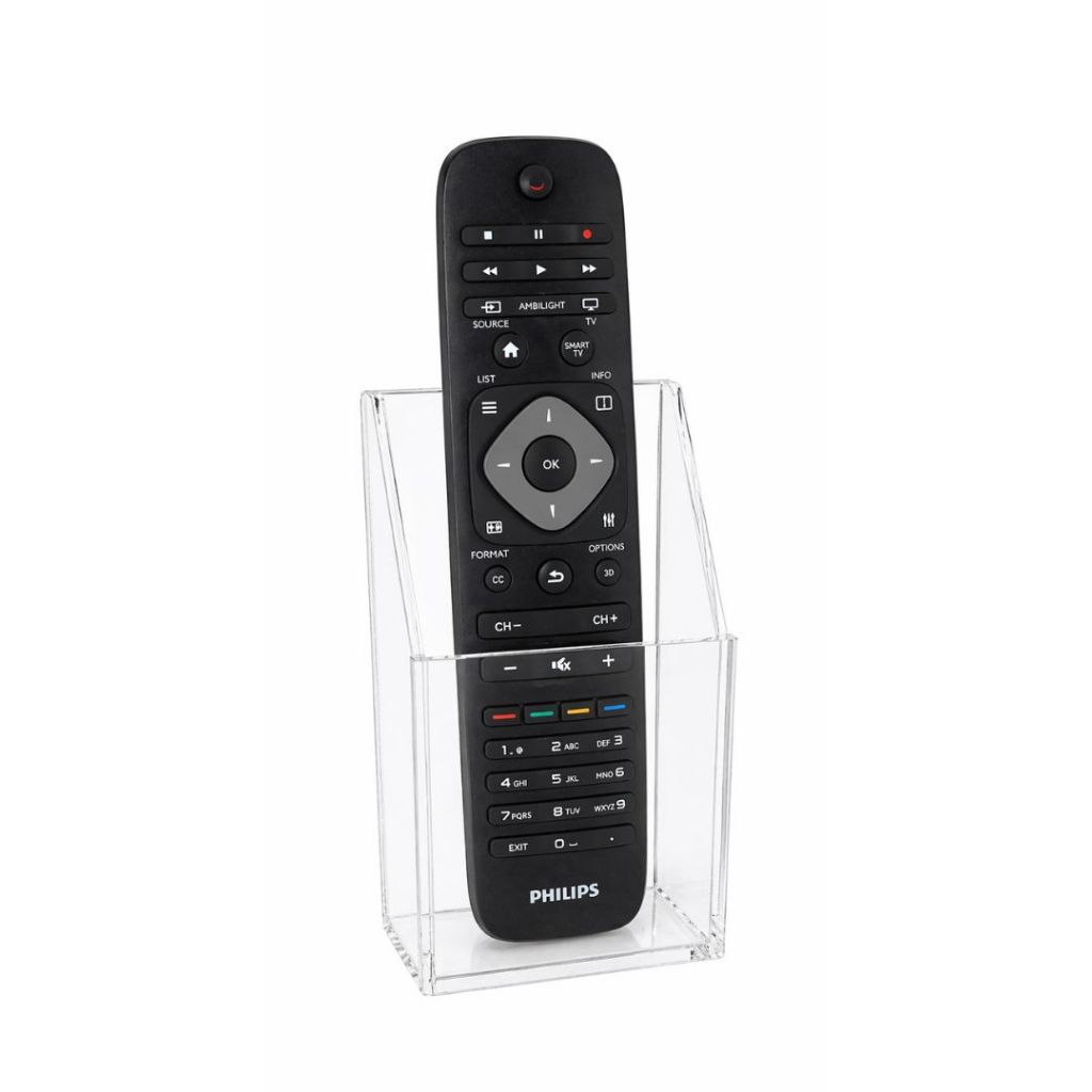Suporte para Controle Remoto de Parede em Acrílico Transparente - Controle de TV ou Ar-condicionado