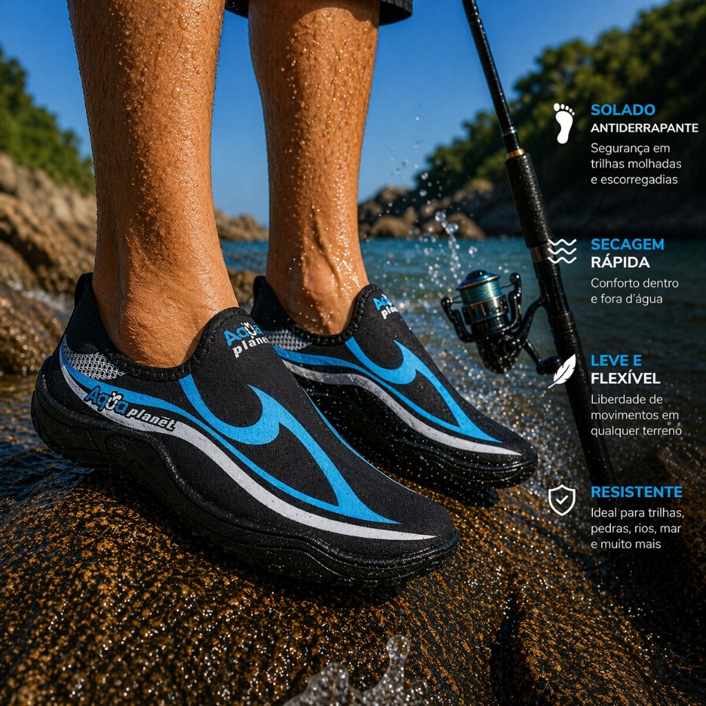 Tenis Sapatilha Nautica Aquatica Masculina Feminina Seca Rapido Neoprene Trilha Pesca Caiaque em Oferta na Shopee