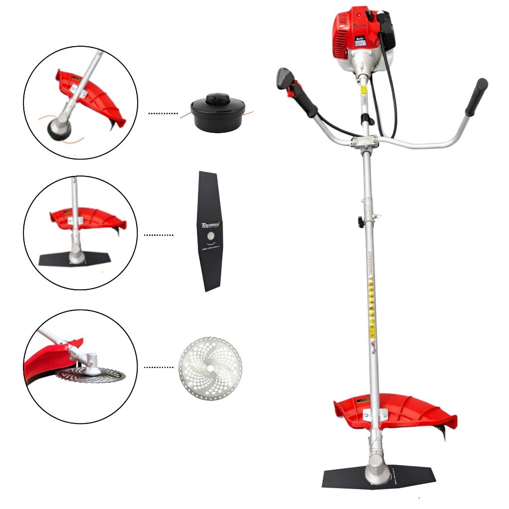 Roçadeira Toyama 51,6cc 2 Tempos 2.1HP TBC52SX Premium + Lâmina 2 Pontas 350mm