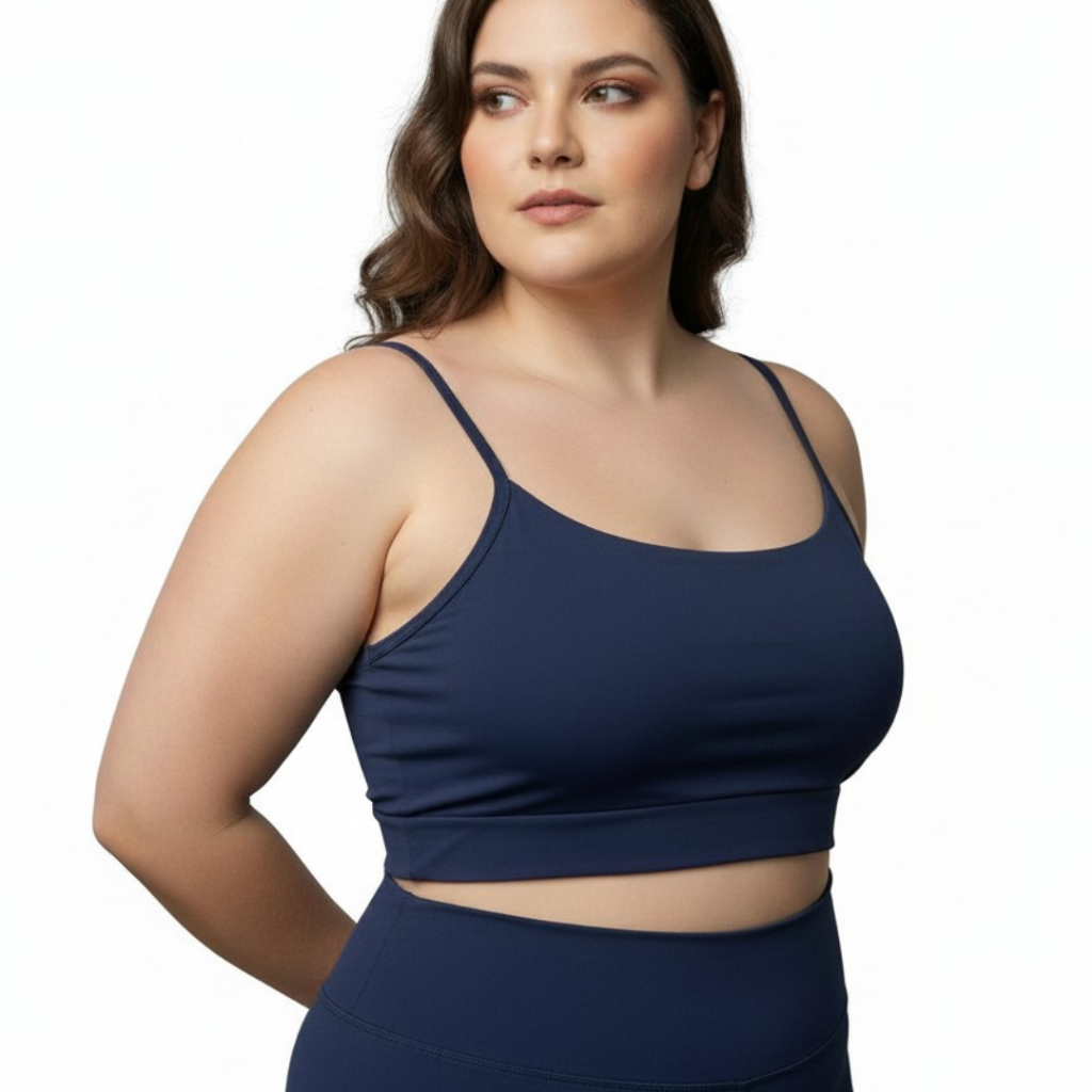 TOP CROPPED ALCINHA COM BOJO PROTEÇÃO UV POLIAMIDA PLUS SIZE 1