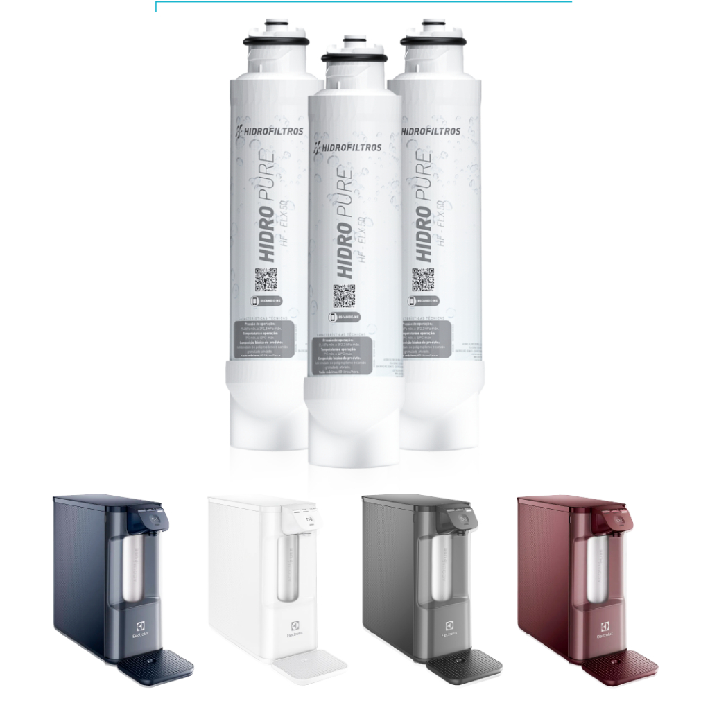 1, 2 ou 3 Filtro Refil Para Purificadores Compativel Electrolux Pe12b Pe12g Pe12v Pe12a Acqua Pure