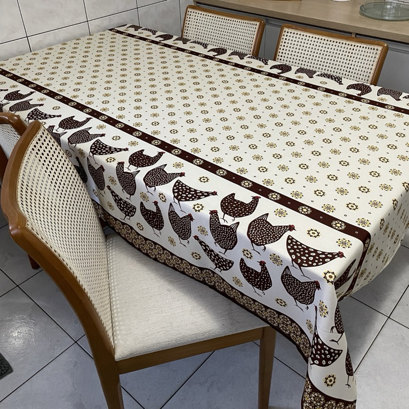 Toalha De Mesa Tecido Oxford Estampado 4, 6, ou 8 Lugares Cozinha