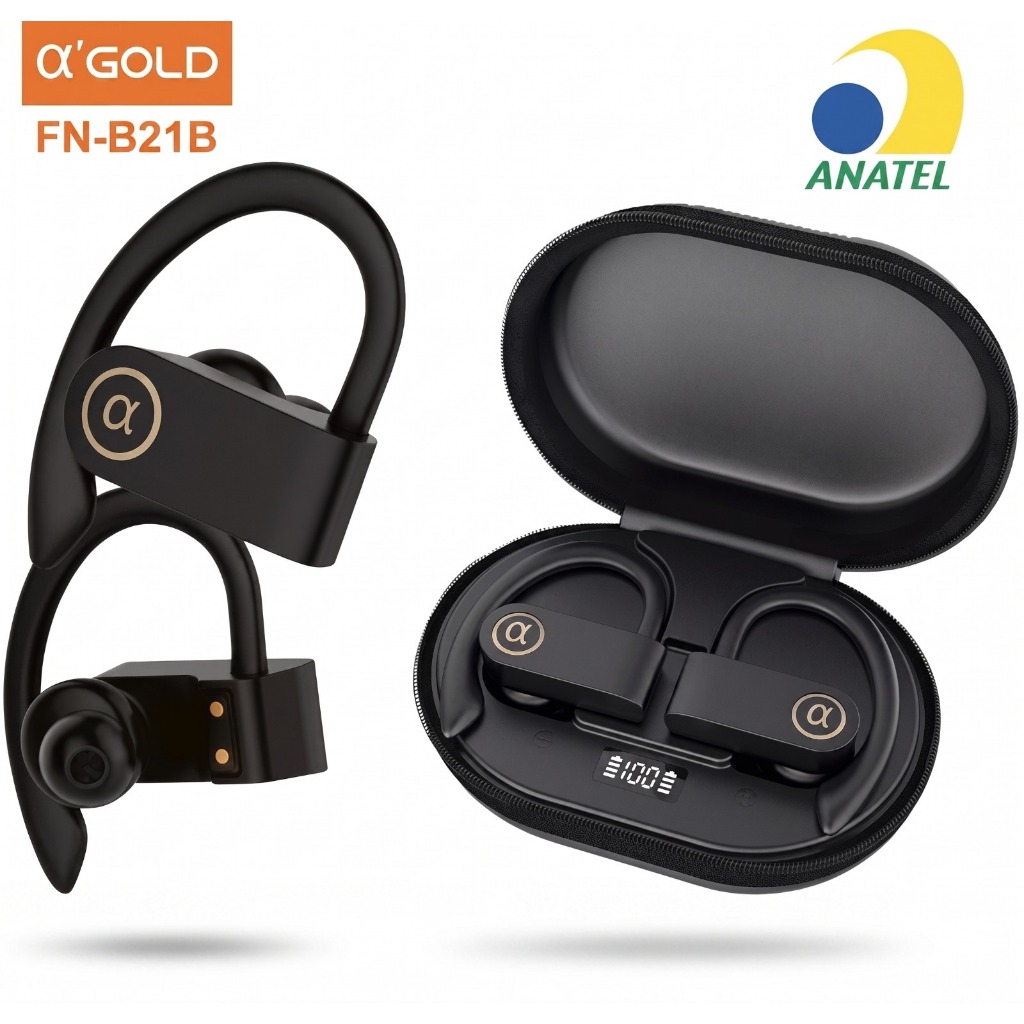 Fone De Ouvido Sport Orelhas Penduradas fone Esportes Bluetooth 5.3 IPX5 original A’GOLD FN-B21B