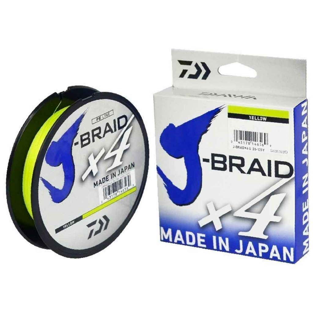 LINHA MULTIFILAMENTO DAIWA J-BRAID X4 AMARELA - 270M