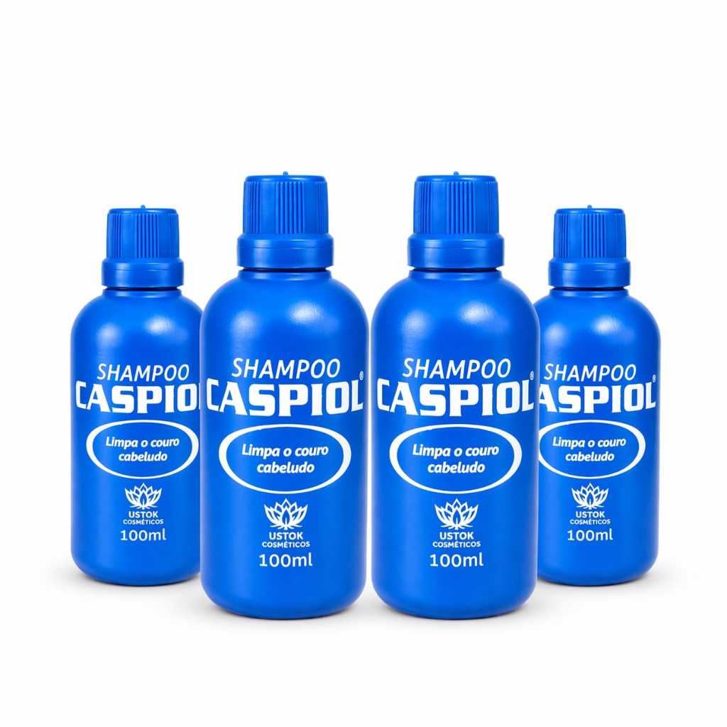 Kit 4 Shampoo Caspiol 100ml | Higiene do Couro Cabeludo Limpeza Profunda | Piolho e Lendeas | Caspa