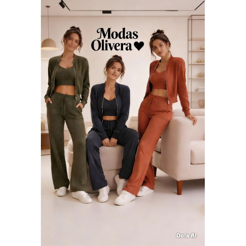 conjunto lãzinha de 3 peças Femenino lançamento inverno/verão Tamanho M G GG G1 G2