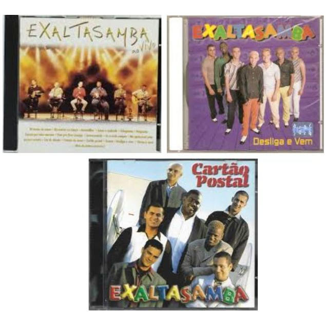 Kit 3 CD Exaltasamba Ao Vivo/Desliga e Vem/Cartão Postal - Original Pagode Semi Novo Nacional