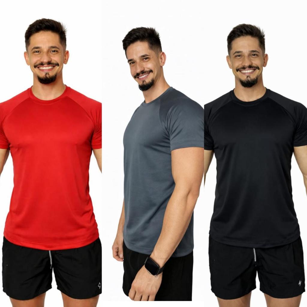 Camiseta Masculina Dry Fit Premium Academia Treino Corrida Esportiva Lisa Térmica Malha Fria Leve Confortável Cores