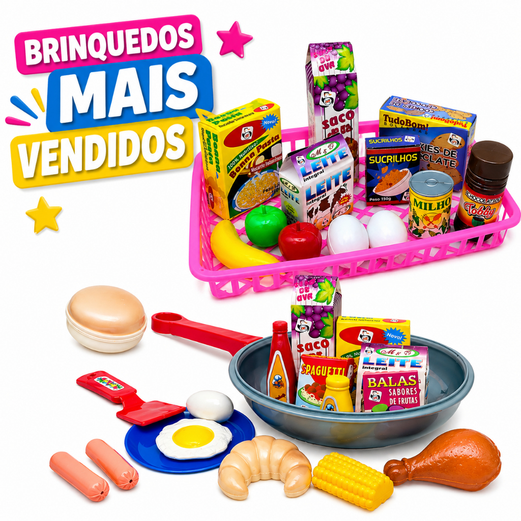 Kit 13/18/31 pçs Mini Mercado Mercadinho Comidinhas Feirinha Brinquedo Infantil Interativo Presente