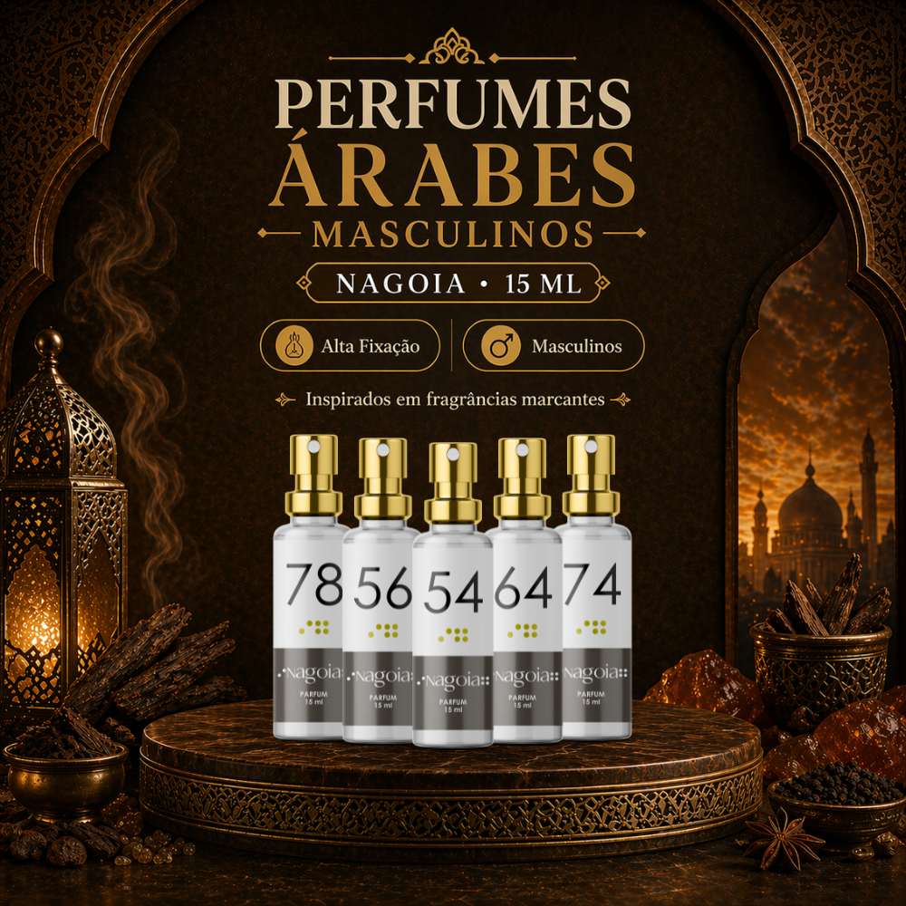 🔥 Perfume Árabe Masculino Nagoia 15ml Alta Fixação Asad Bourbon Elxir Fakhar Club de Nuit Baccarat