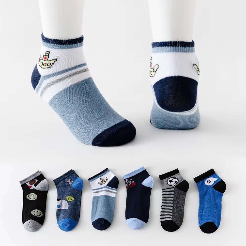 Kit 3 ate 12 Pares Meia Infantil Menino Algodão Antiderrapante Confortável Macia 1 a 5 Anos