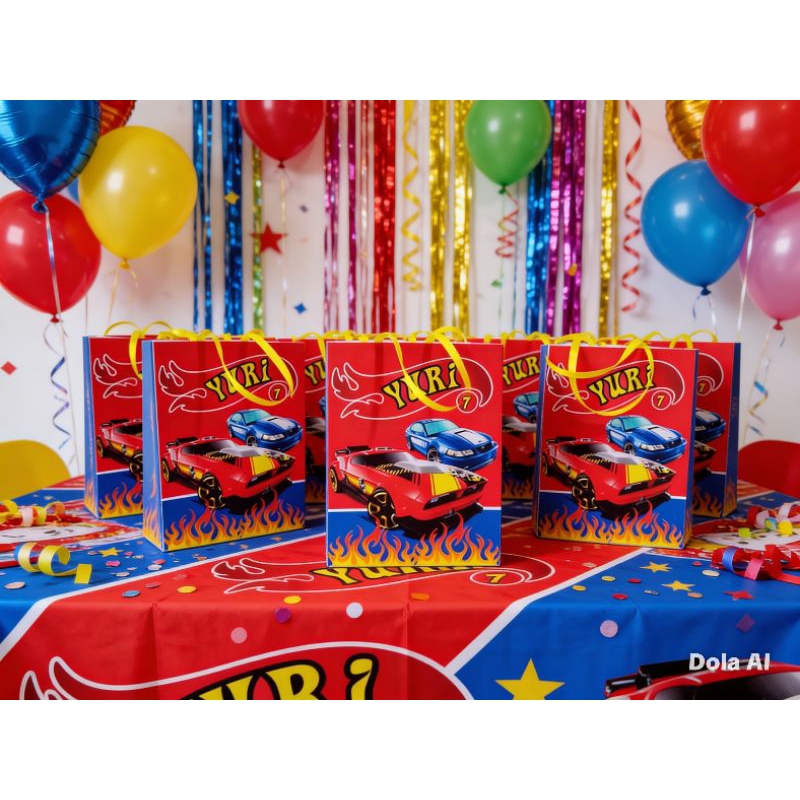 KIT 10/15/20 Sacolinhas Surpresas, Festa Hot Wheels, Lembrancinhas, Aniversario, Personalizadas.