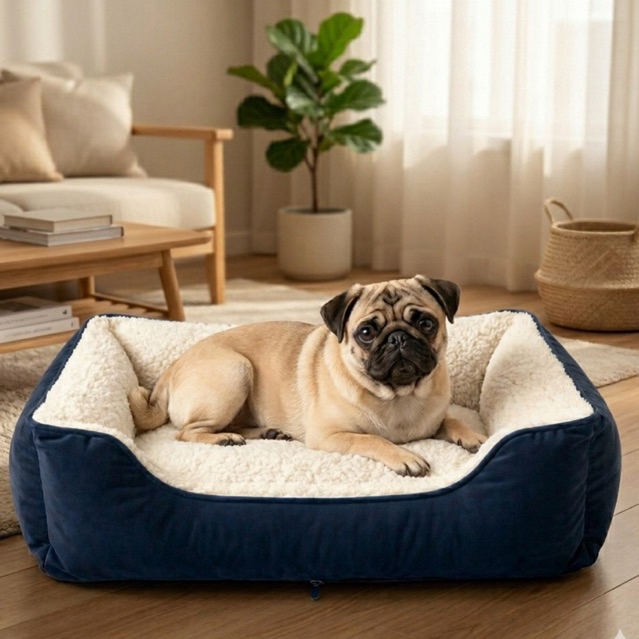 Cama Pet Cachorro Gato Retangular Suede Pelúcia Confort Caminha Pet Premium