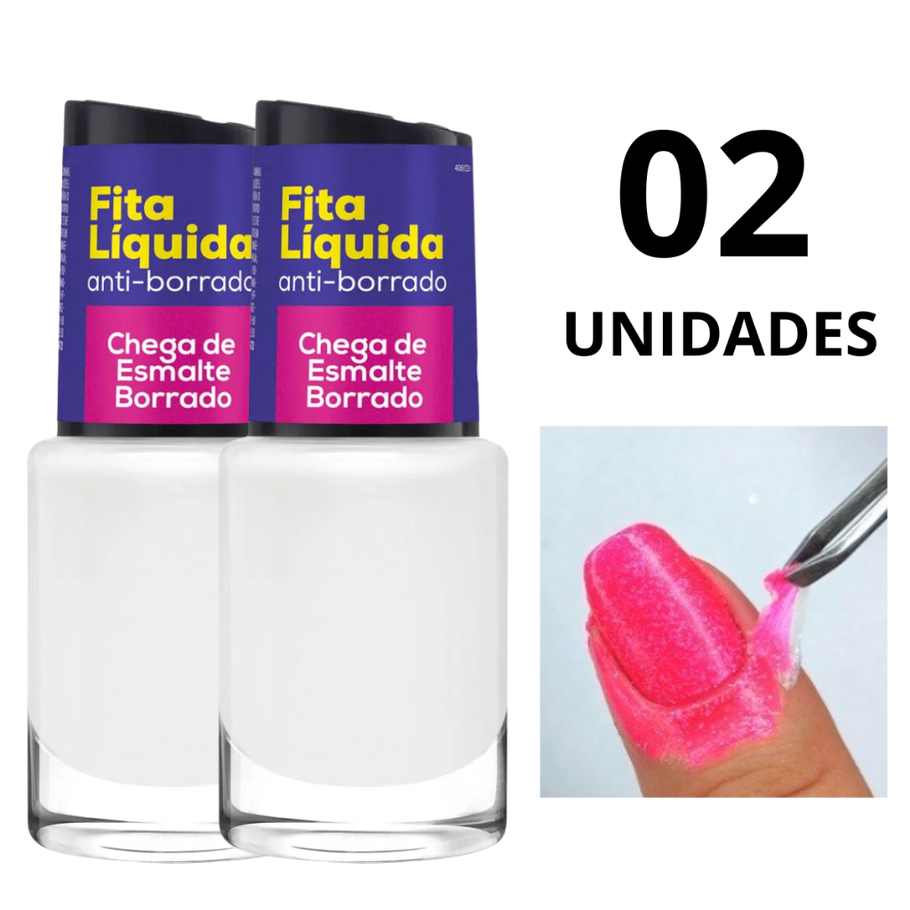 Fita Líquida Cora Kit 2 Unidades: Chega de Borrar o Esmalte!