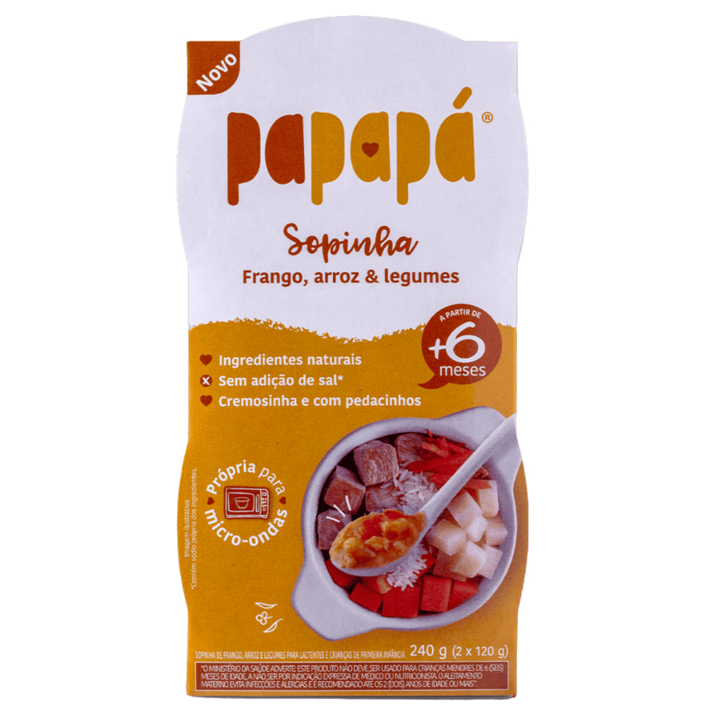 Sopinha De Frango, arroz & Legumes 240g - Papapá