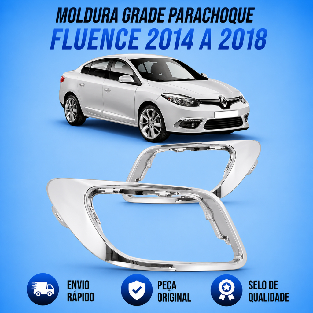 Moldura Grade Parachoque Fluence Ano 2014 2015 2016 2017 2018
