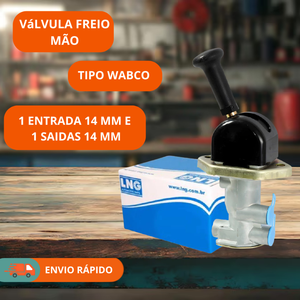 Válvula Freio De Mão Mb 1113 1313 Maneco TIPO WABCO - 1 ENTRADA 14 MM E 1 SAIDAS 14 MM