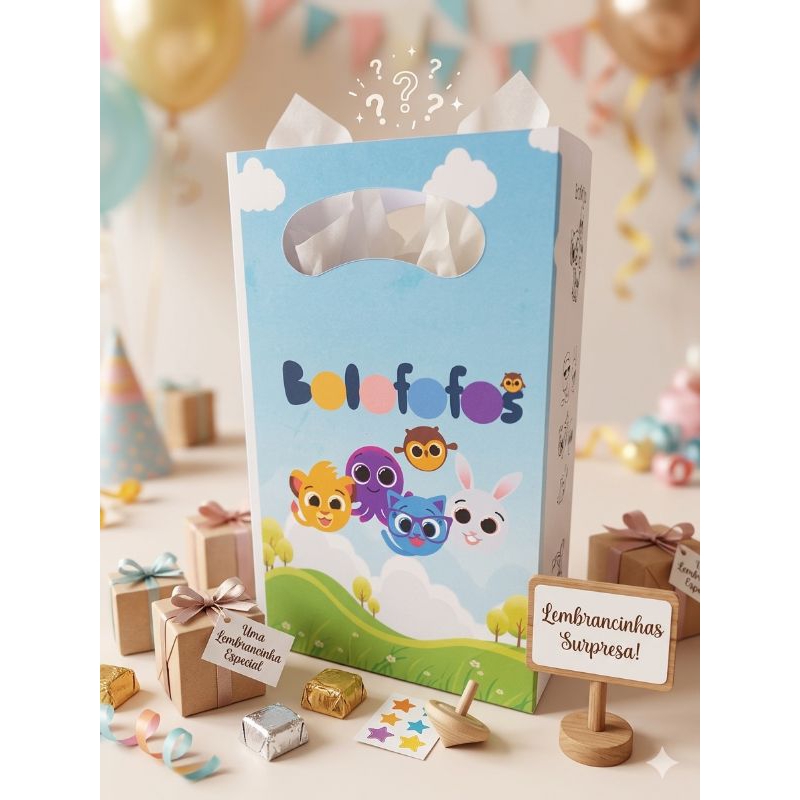 kits sacolinhas bolofofo azul,  lembrancinhas festas aniversário infantil