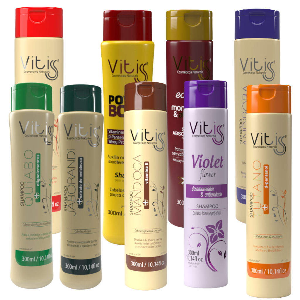Shampoo Vitiss Limpeza e Hidratação Quiabo, Tutano, Argan, Intense, jaborandi, Andiroba, Amla