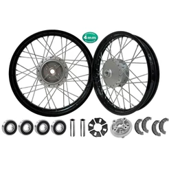 Par Roda Aro Calha Folha Jante Ybr Factor Preto Tork Tambor Raio 4mm Com Peças
