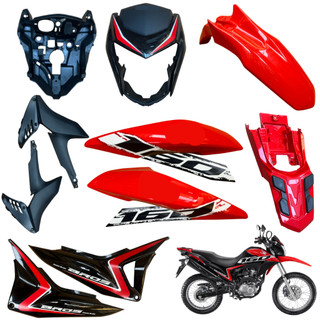 Kit Carenagem Nxr Bros 160 2016 Até 2021 Aba Tanque Tampa Lateral Máscara Frontal Rabeta Paralama