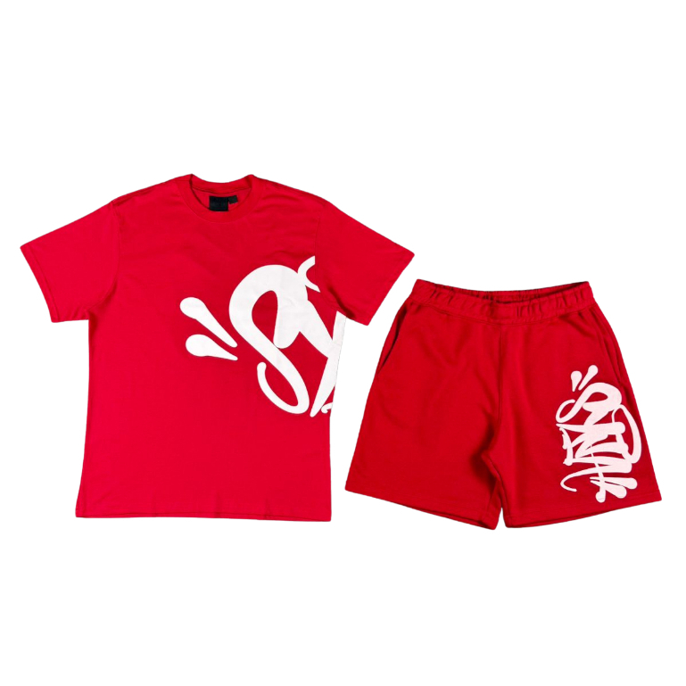 Conjunto Syna World Moletom Camiseta Bermuda Streetwear Uk Drip 100% Algodão Estampada