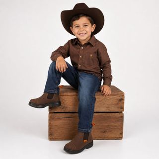 Bota Vaquejada Infantil Masculina São João Country Botina  Confortável Antiderrapante 20 ao 32