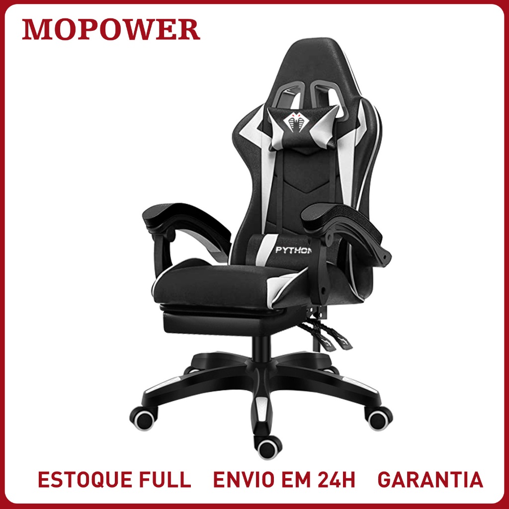Cadeira Gamer Ergonômica Profissional Reclinável c/ Apoio de Pés Escritório Presidente Confortável Suporta 150kg Premium