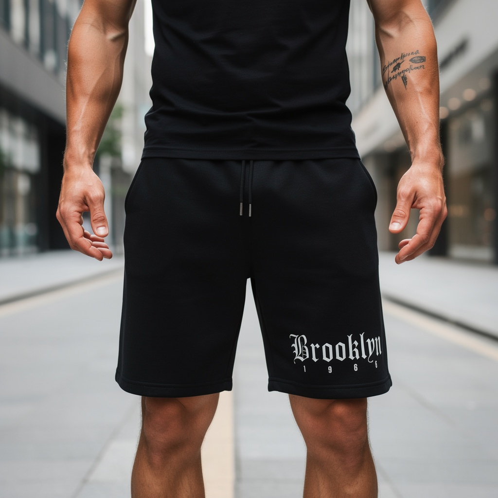 Short De Moletom Premium Flanelado Brooklyn 1986 Estilo Americano Short Praia