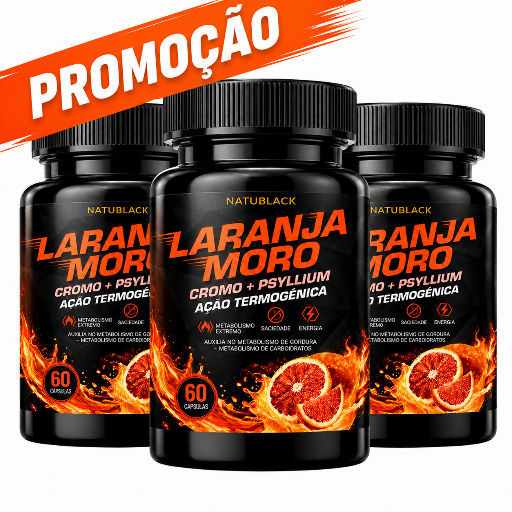 Kit 3 Potes Laranja Moro com Picolinato de Cromo e Psyllium