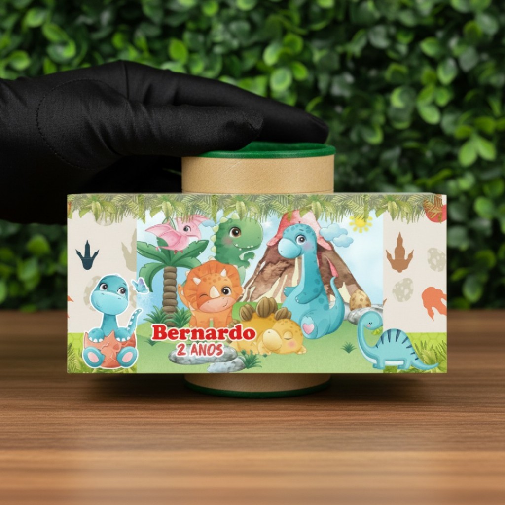Kit de 9 a 30 Cofrinhos Personalizados Festa Dino Baby