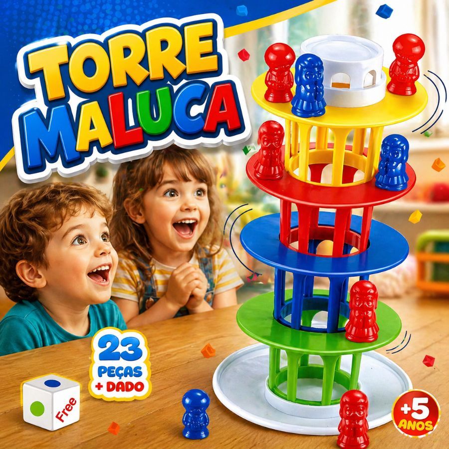 Brinquedo Torre MalucaTeste Seu Equilíbrio e Aposte na Diversão