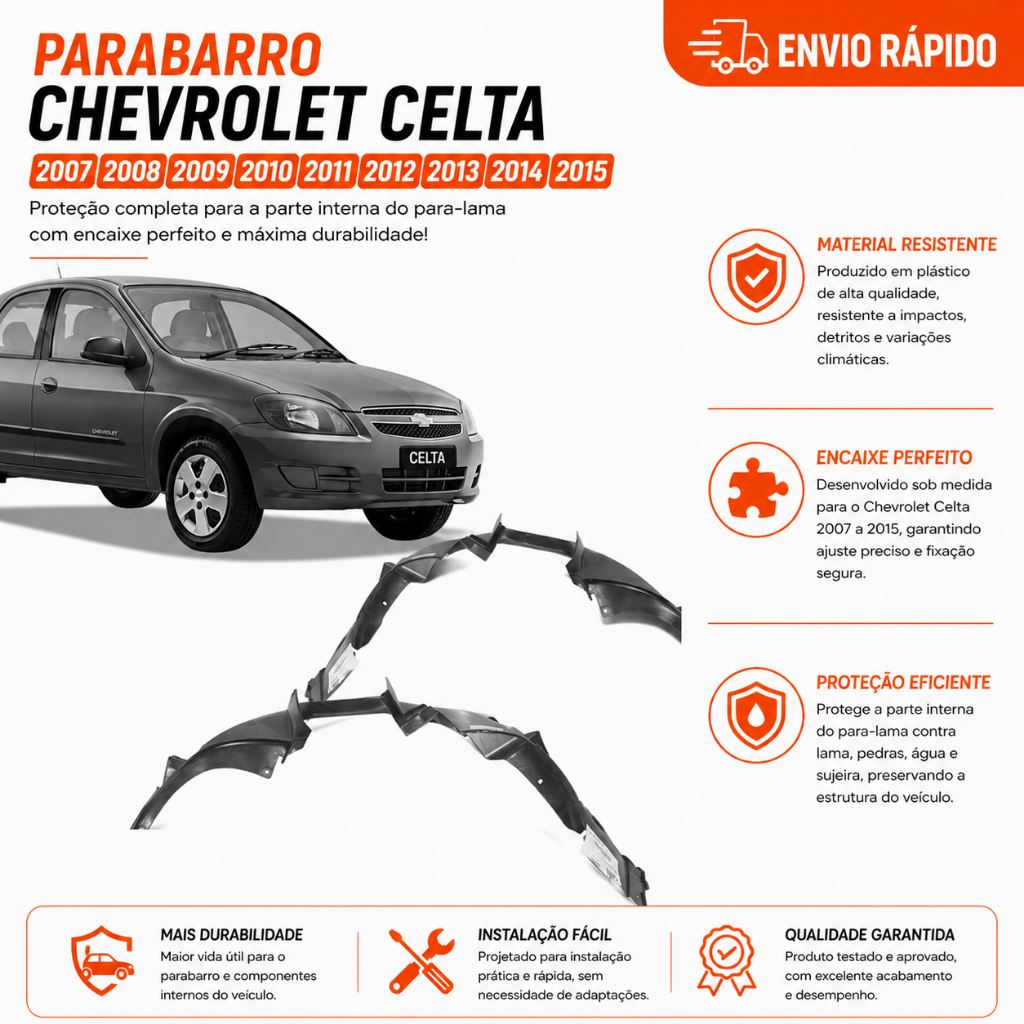 Parabarro Chevrolet Celta 2007 2008 2009 2010 2011 2012 2013 2014 2015