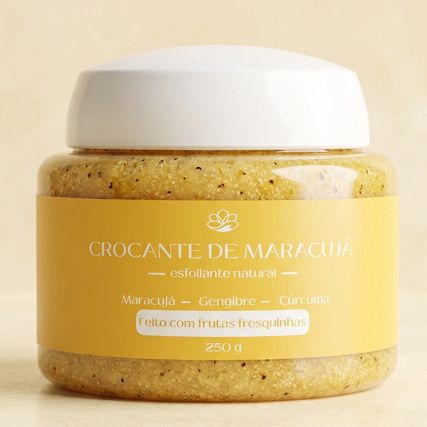 Esfoliante Corporal Natural – Maracujá ou Salada de Frutas – 280g – Pele Macia e Renovada – Vegano